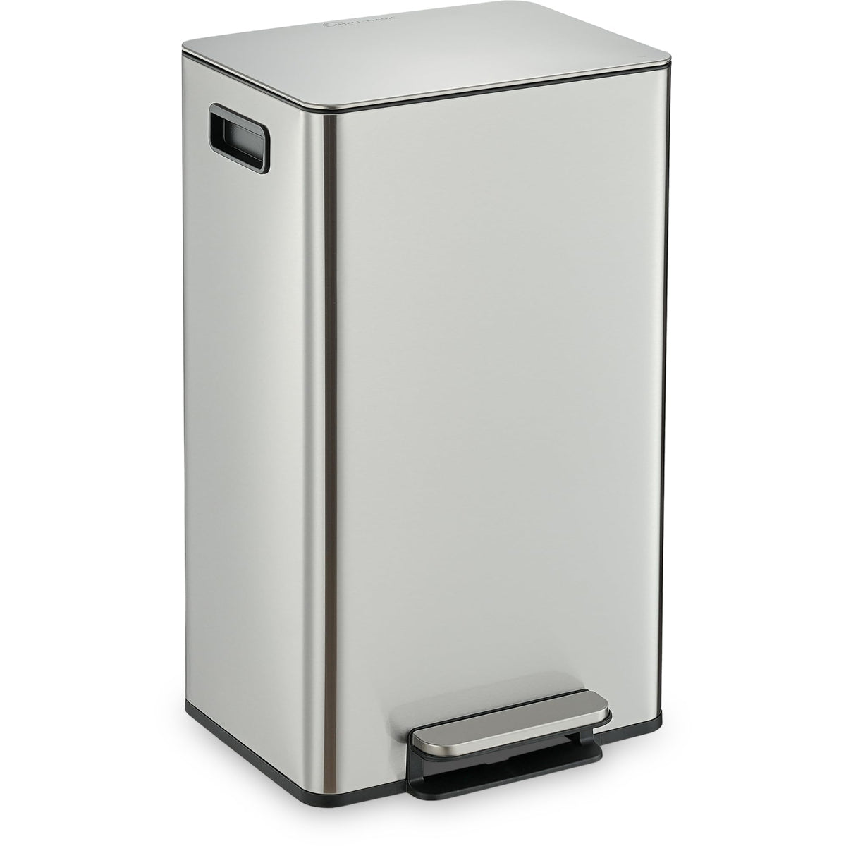 SimpliMagic 13 Gallon / 50L Step Trash Can, Infinity Edge, Silver