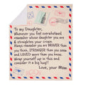 Bodosac Airmail Blanket 60X50 Inch To My Daughter Letter Printed Quilts Mom For Daughter'S Air Mail Blanket Positive Encourage A
