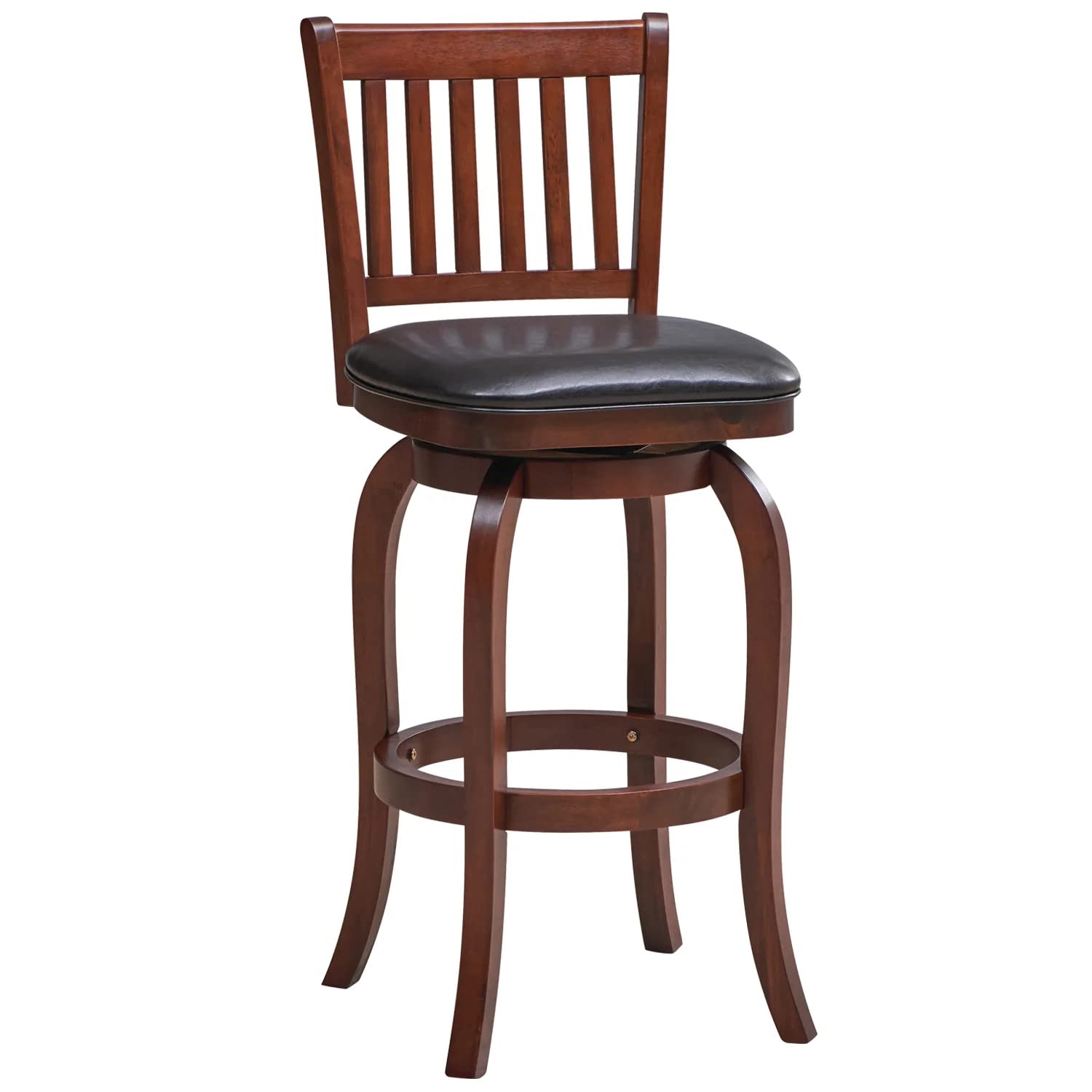 RAM Gameroom Backed Pub Barstool w/Square Cushioned Seat - English Tudor