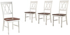Crosley Furniture Shelby Traditional Wood X-Back Dining Room Chairs Set Of 4, Kitchen Chair, Distressed White