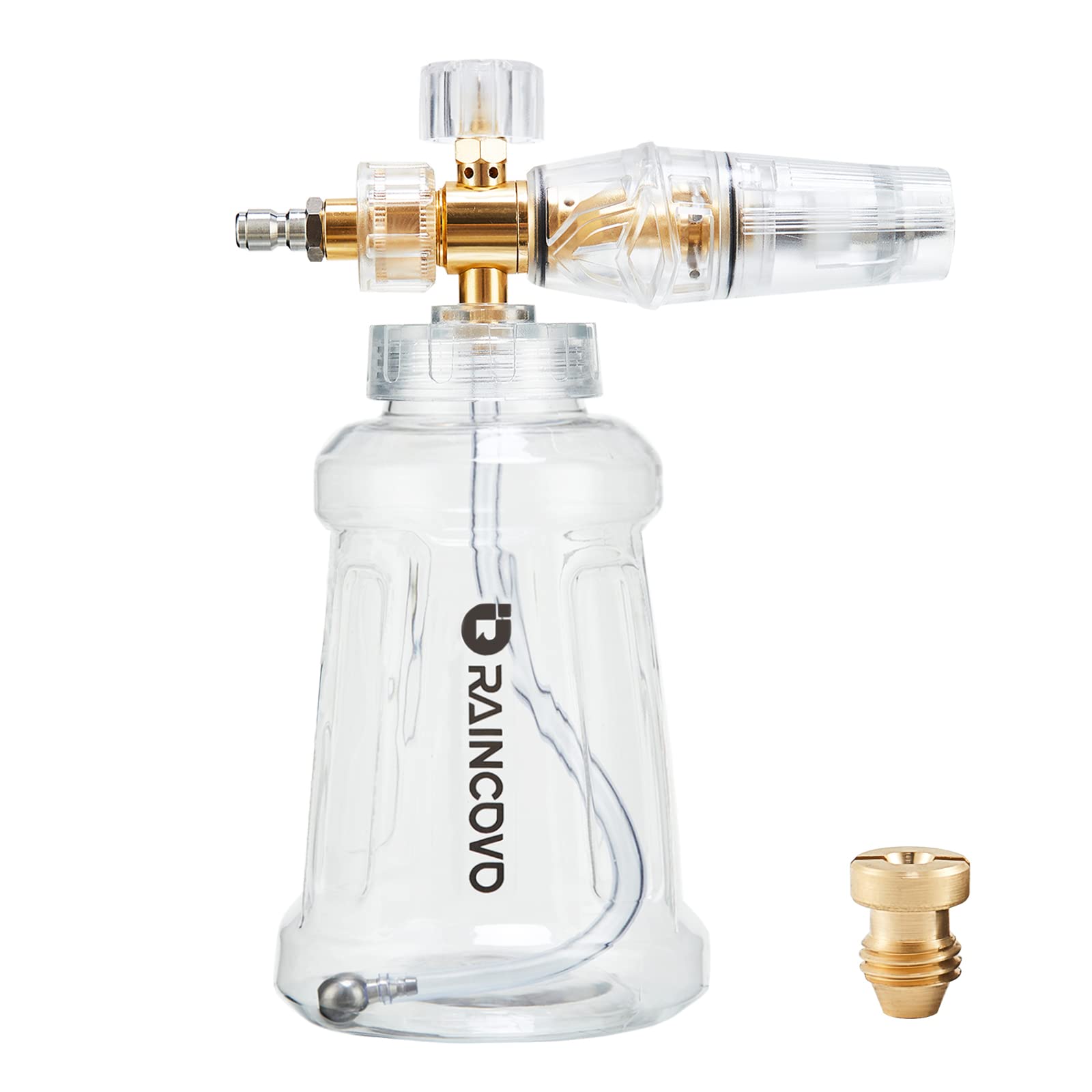 Raincovo Foam Cannon For Pressure Washer, Snow Clear Foam Cannon For Car Wash, Stainless Steel Filter, Adjustable Nozzle With M2