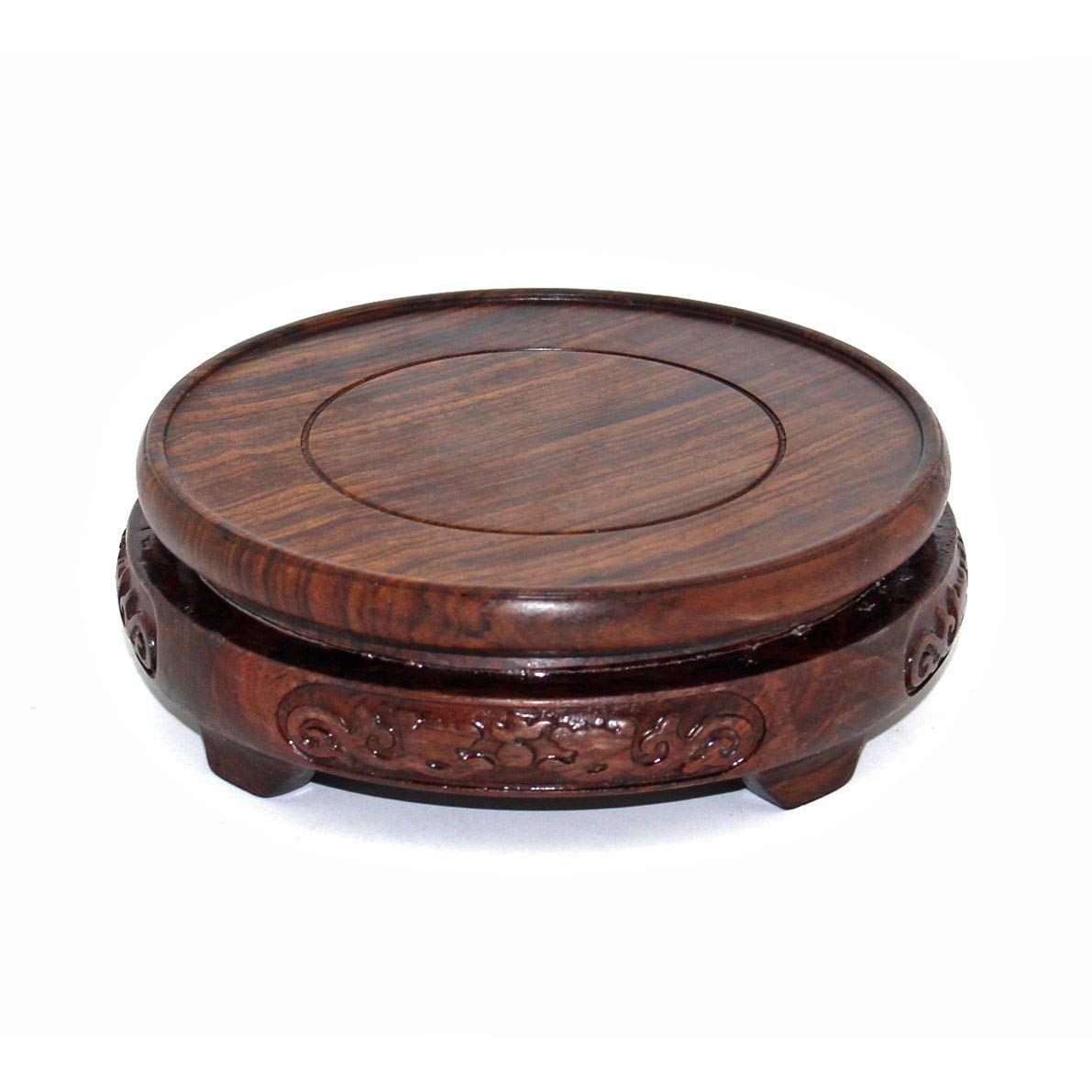 Goldy&Wendy Round Brown Rosewood Pedestal Base Display Stand (4.5' Inside Diameter)