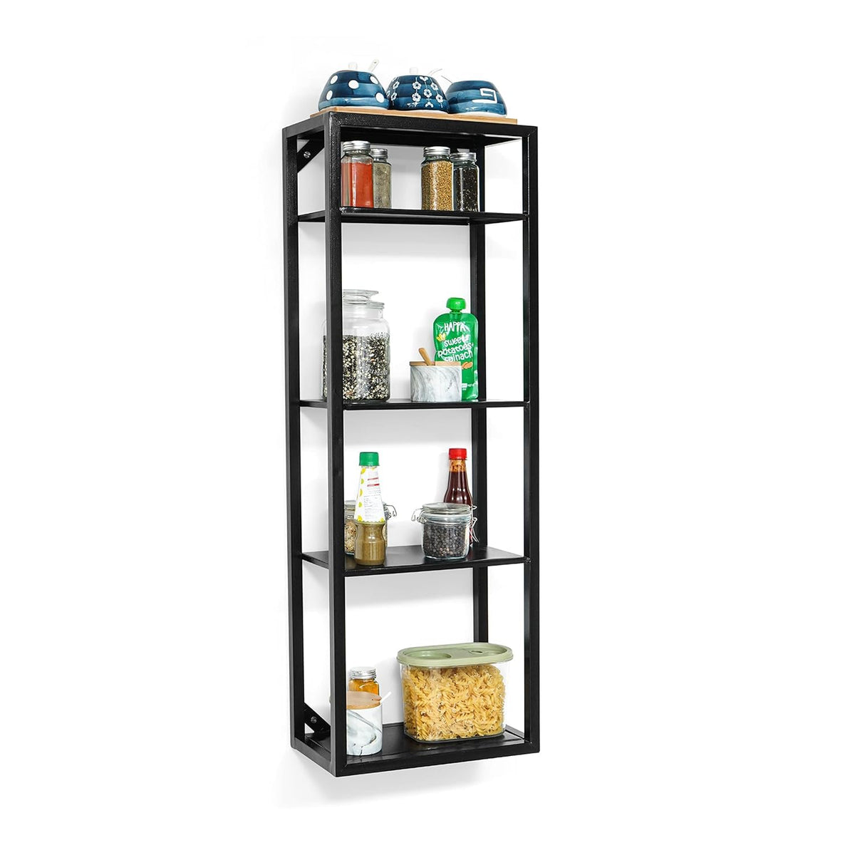 MILAD SAIFIX Wall Shelf 5 Tier Wall Mount Condiment Storage Rack Floating Shelves | Storage Holder | Display Organizer | Wall Sh