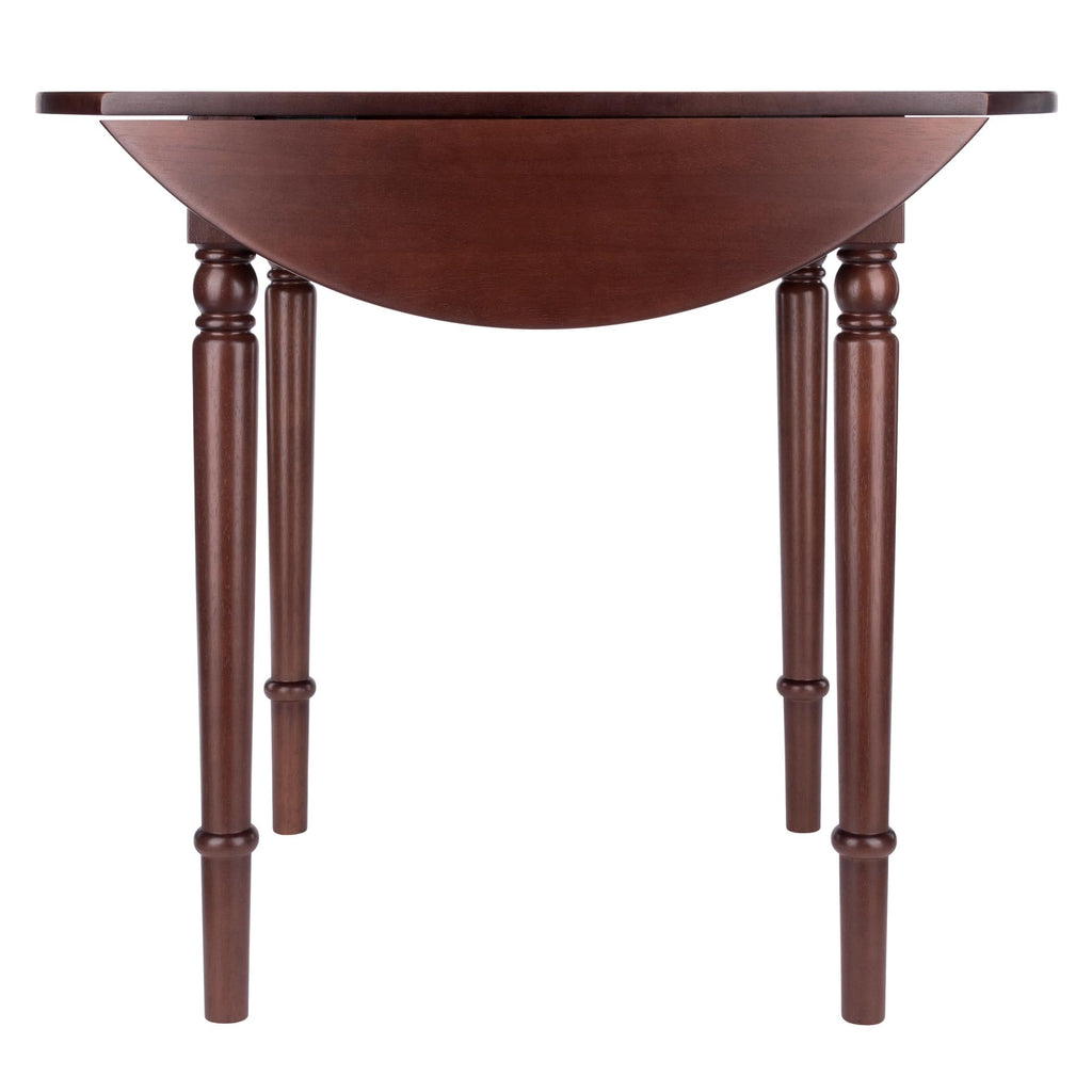 Winsome Sorella Round Double Drop Leaf Dining Table, Walnut