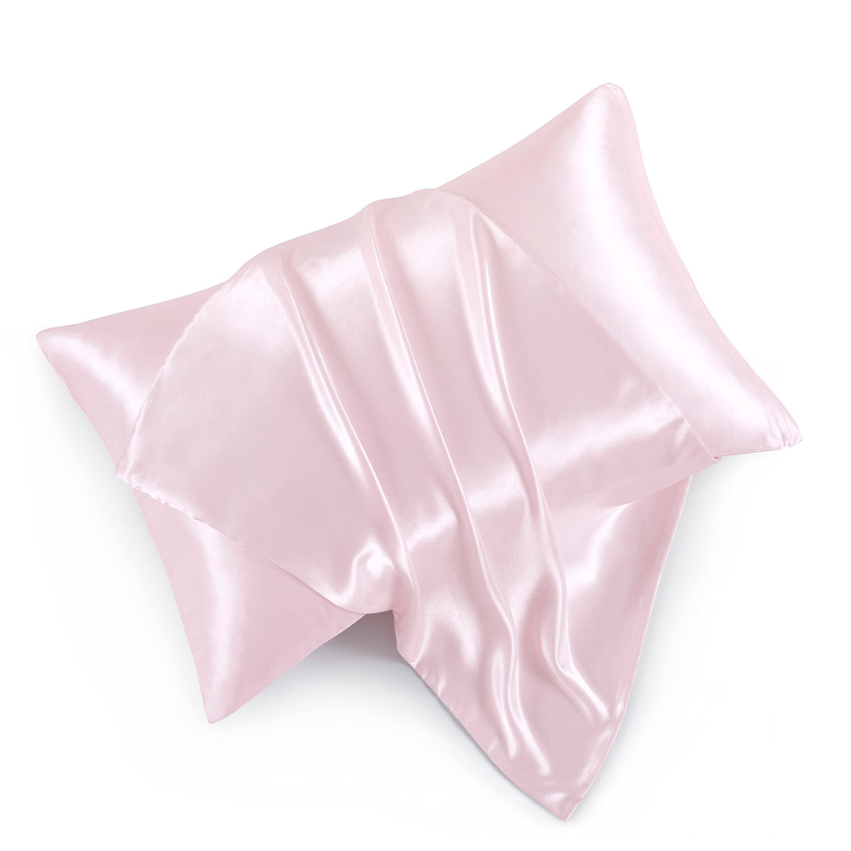 Hommxjf Satin Pillowcases With Zipper (20X30),Queen Size Pillowcases Set Of 2, Blush Pink Silk Pillowcase For Hair And Skin