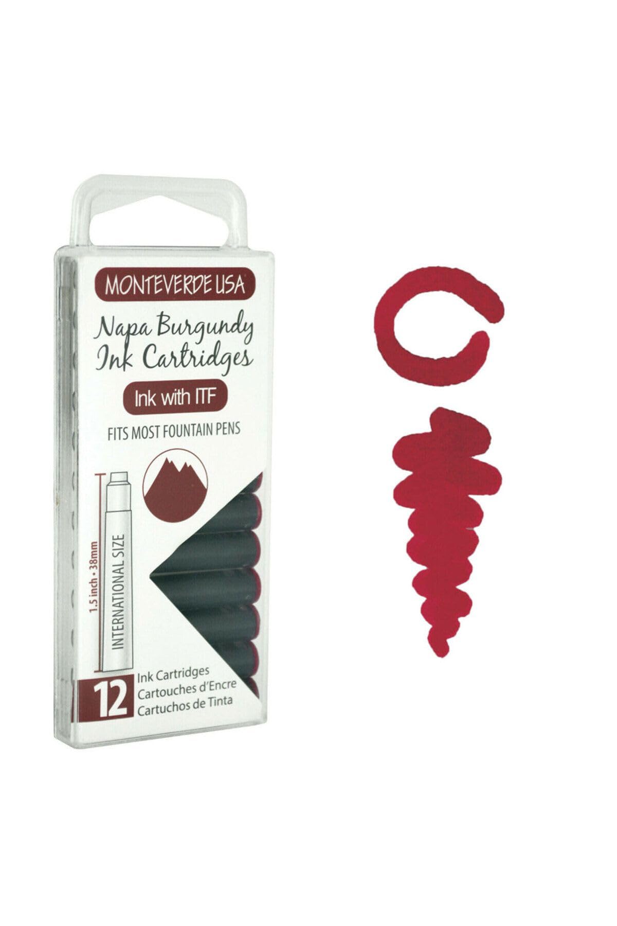 Monteverde Ink Cartridge (Standard Size), Napa Burgundy