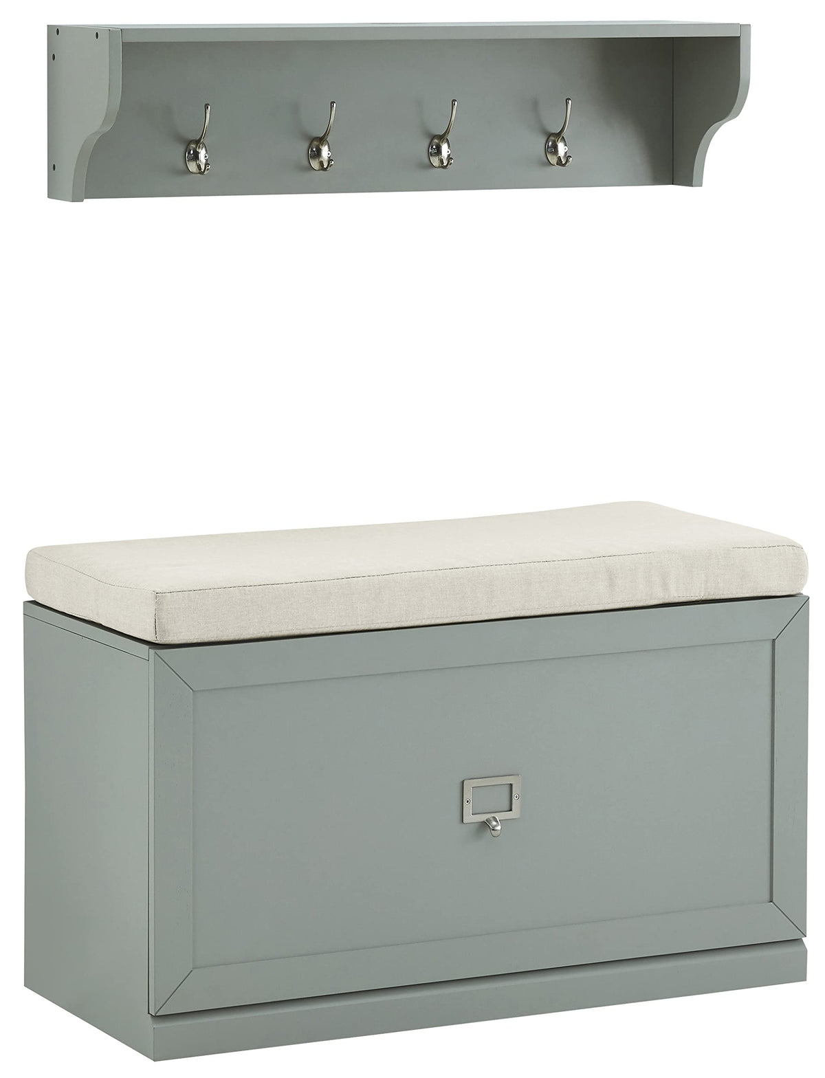 Crosley Furniture Harper 2-Piece Entryway Set with Bench and Shelf, Gray