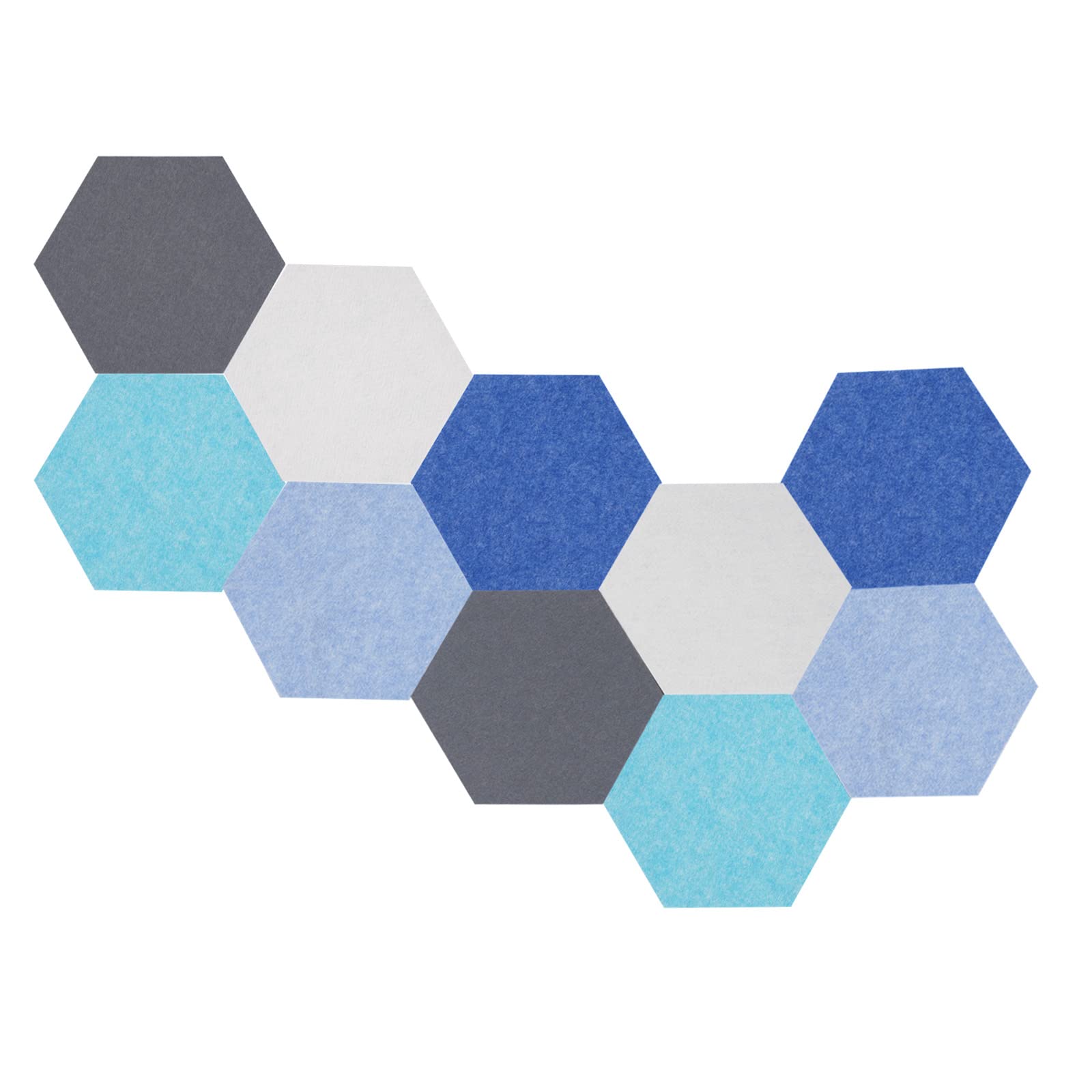 Afumazi 10Pcs Hexagon Felt Board Tiles Wall Cork Board (Large), Adhesive Felt Bulletin Pin Memo Board For Photos Pictures Office