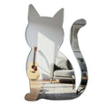 Fiwochic Cat Acrylic Mirror Non-Glass Unbreakable Shatterproof Kitty Hanging Mirror Wall Art Cute Lovely Animal Frameless Mirror