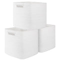 OIAHOMY Storage Cubes 11 Inch - 3 Pack, Cotton Rope Woven Baskets for Organizing, Square Storage Baskets for Shelves Organizer, 