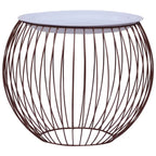 vidaXL Scandinavian Style Coffee Table - Unique Basket Design, MDF Tabletop, Gold Metallic Frame with White Top, Converts into a Storage Basket