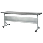 National Public Seating 24" x 72" Flip-N-Store Portable Lightweight Rolling Conference Training Table with 2 Grommet Holes - Charcoal Slate