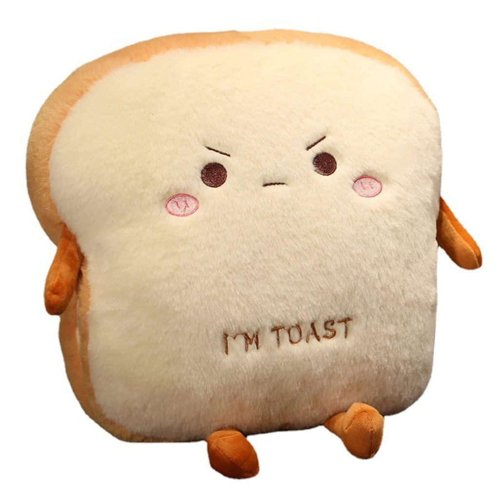 Goylmc Toast Bread Plush Pillow, Bread Stuffed Pillow,Food Plush Pillow with Hand Pocket Great Gift Choice for Kids Adults (15.7