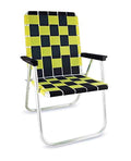 Lawn Chair USA | Folding Aluminum Webbed Chair for Camping, Sports, and Beach | Classic - Black//Yellow
