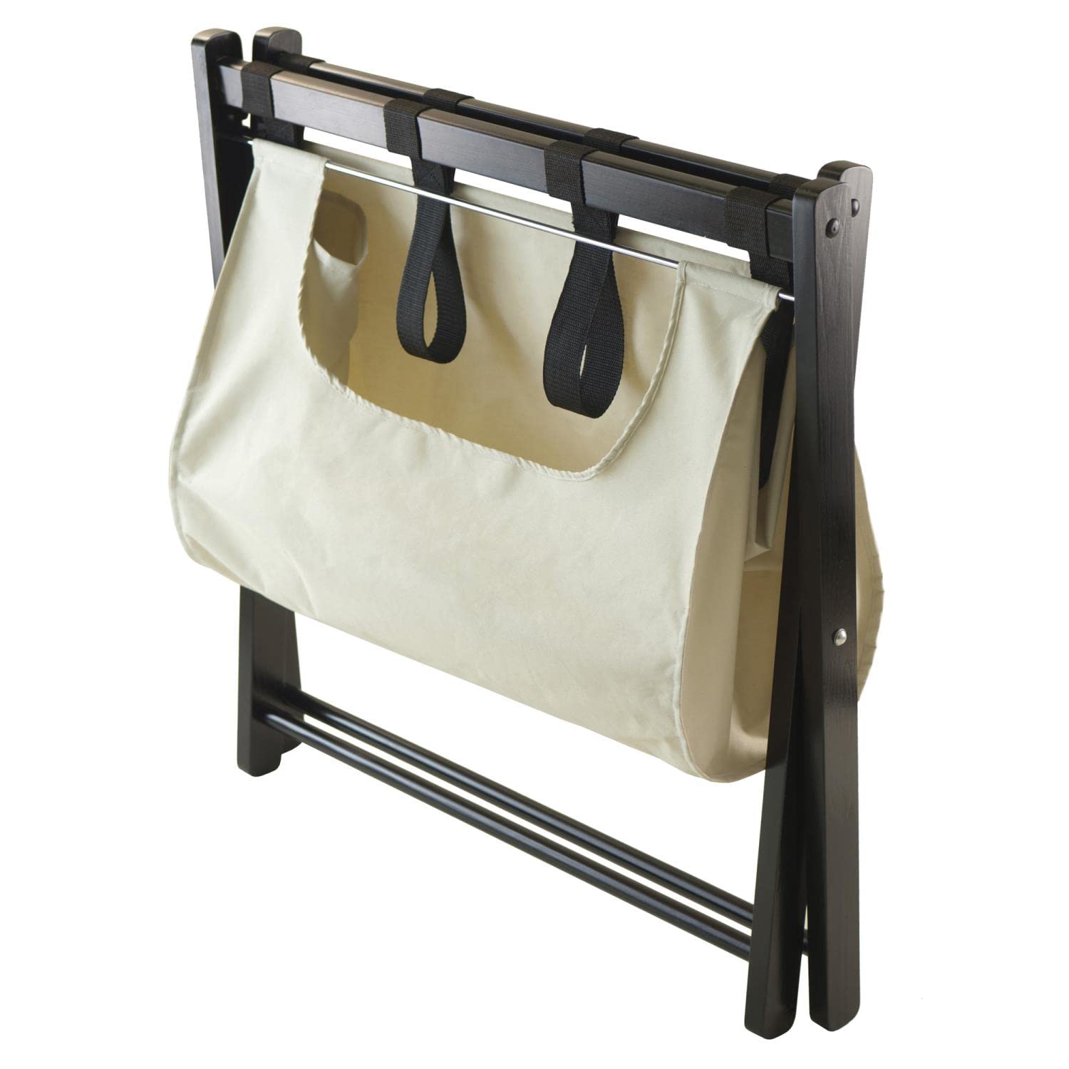 Winsome Dora Luggage Rack with Removable Fabric Basket