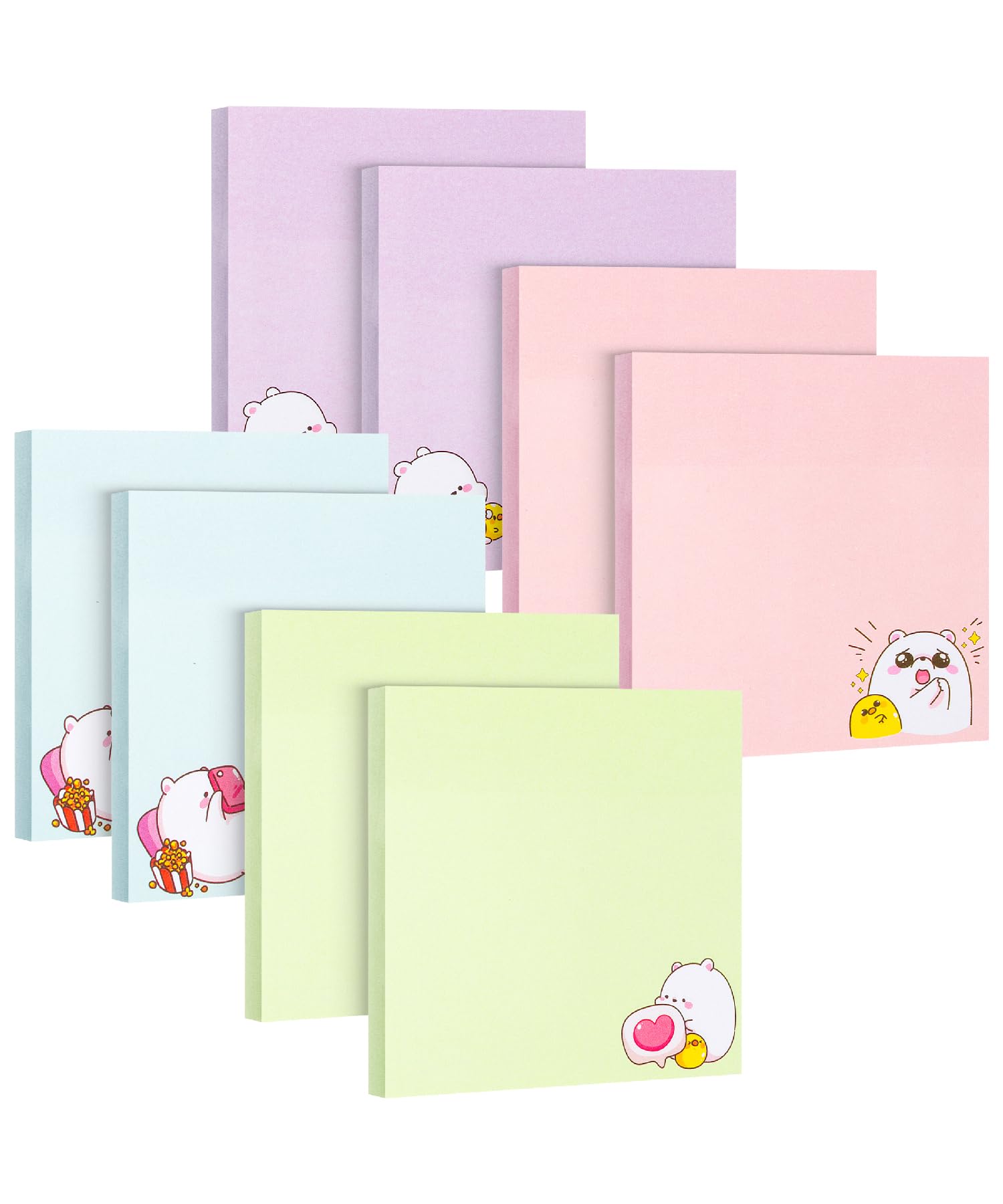 Mr. Pen- Sticky Notes, 3   X3   , 8 Pads, 400 Sheets, Cute Bear Sticky Notes, Sticky Pads Sticky Notes Aesthetic, Colorful Stick