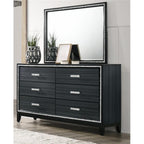 Acme Haiden Rectangular Wood Frame Dresser Mirror In Weathered Black
