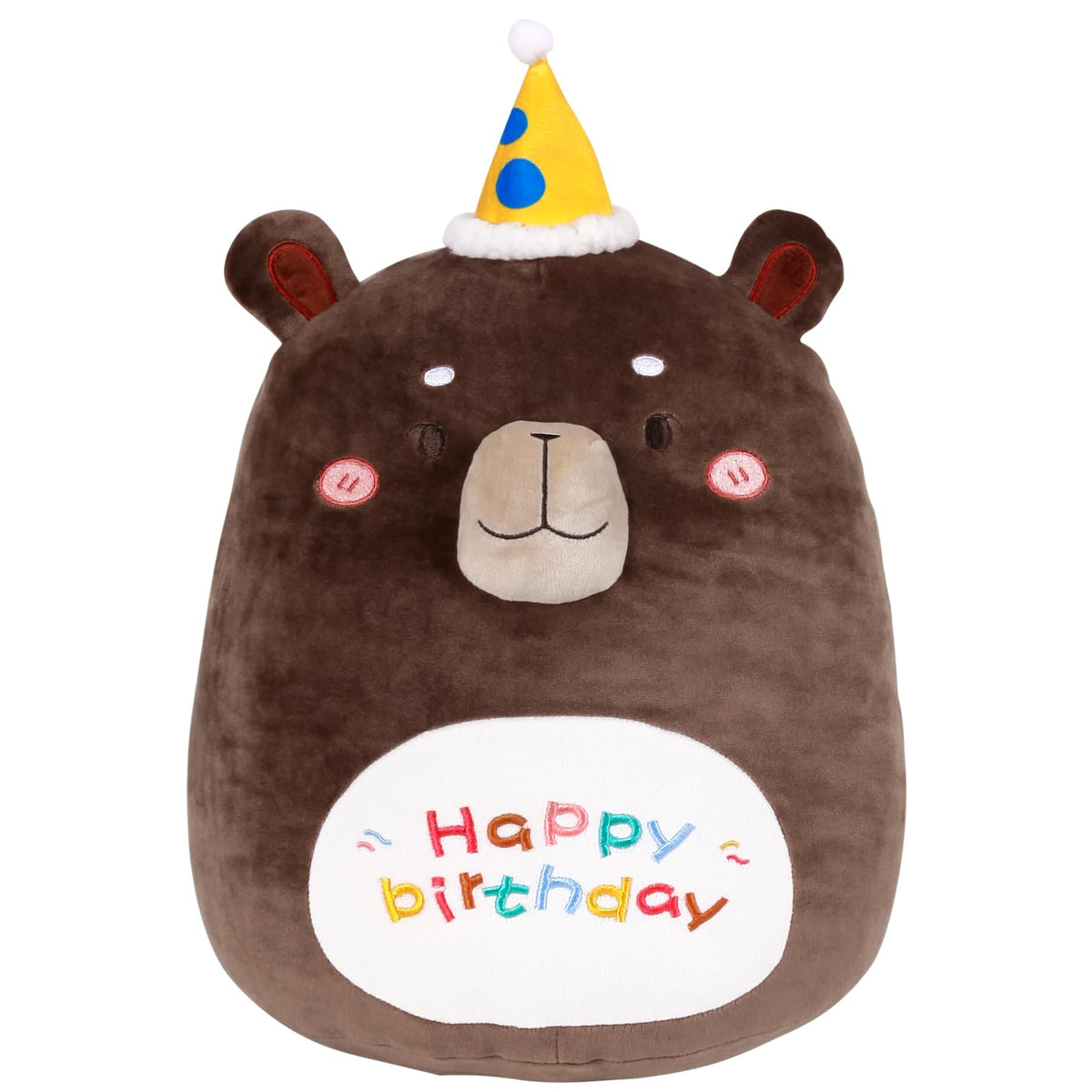 Haijunya 16' Happy Birthday Bear Plush Pillow, Kawaii Bear Stuffed Animal, Fluffy Cartoon Bear Plushies Toys, Cute Soft Bears G