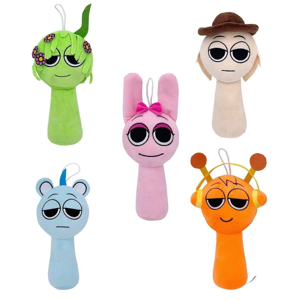 Sprunki Plush,10In Sprunki Game Plush, Realistic Cute Soft Stuffed Animal Doll Pillos Game Fans Boy Girl Kids(Sprunki-5Pcs-3)