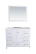 Laviva Wilson 42 - White Cabinet Matte White Viva Stone Solid Surface Countertop