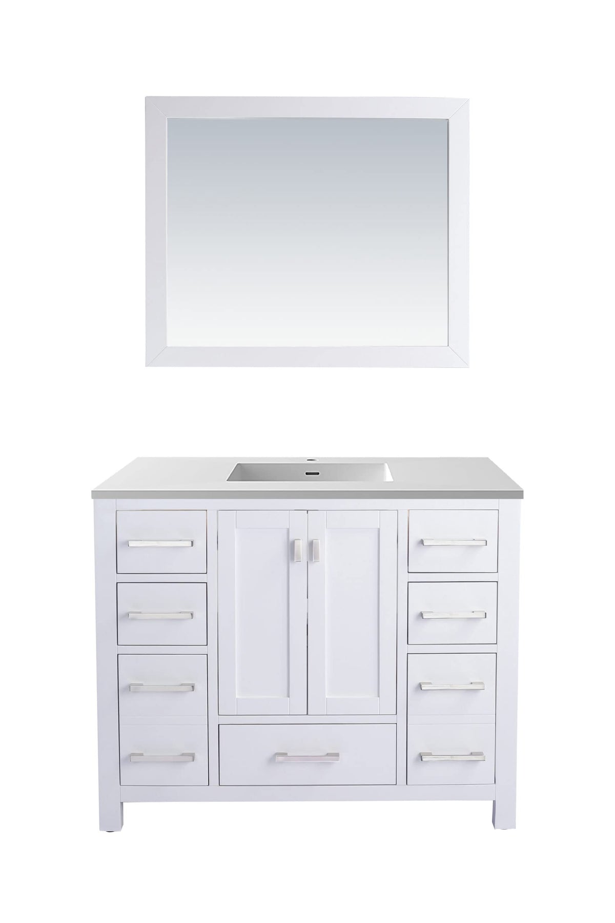 Laviva Wilson 42 - White Cabinet Matte White Viva Stone Solid Surface Countertop