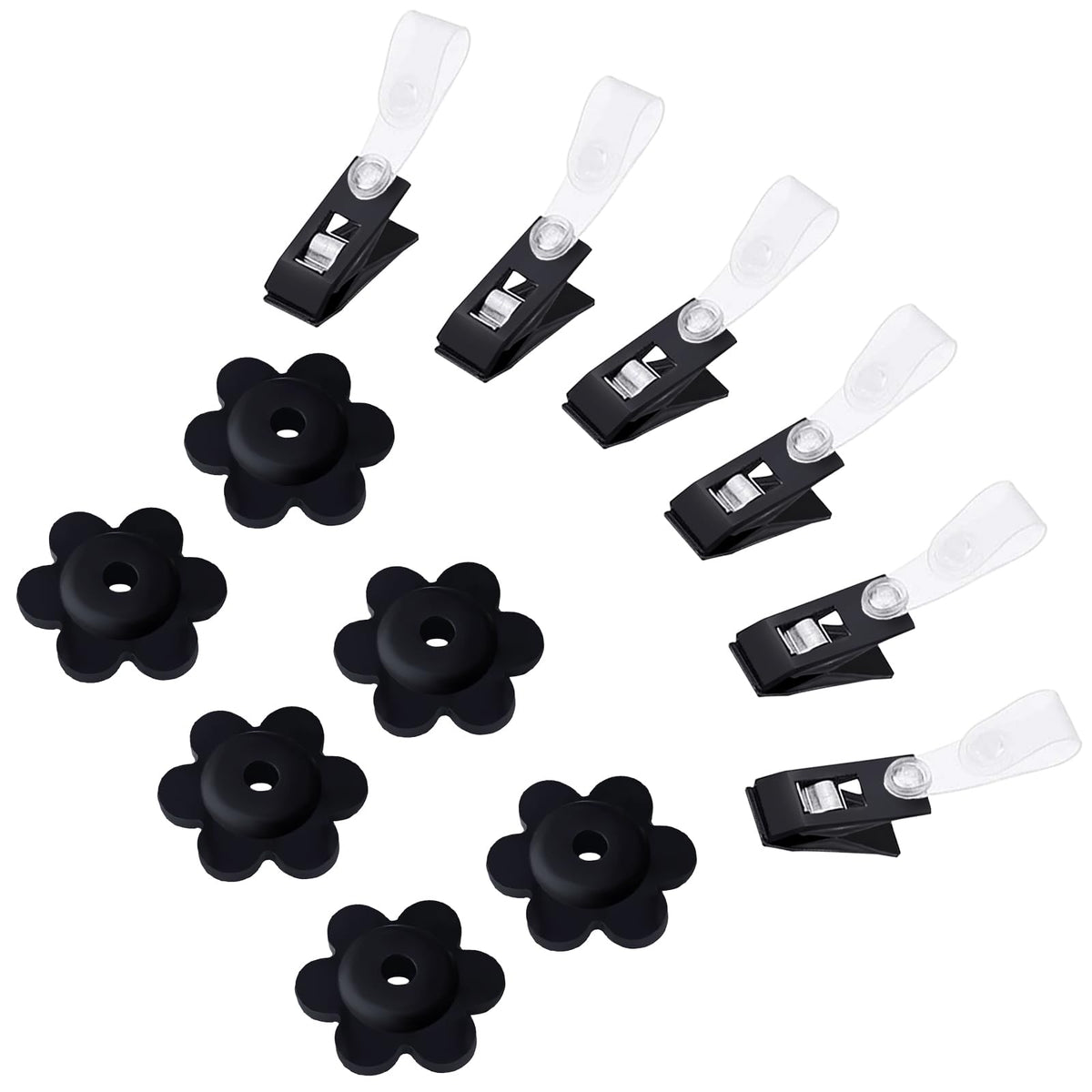 Nq Garden Flag Rubber Stopper And Clips - Holder For Indoor And Outdoor Yard Garden Flag Pole Stand - Set Of 6 Pieces (Flag Stoo