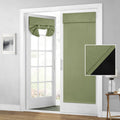 Homeideas 100% Blackout French Door Curtains, Privacy Door Curtains For Door Window, 26 X 80 Inch Room Darkening Curtains, Thermal Insulated Door Window Shades For Bedroom, (1 Panel, Sage Green)