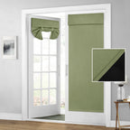 Homeideas 100% Blackout French Door Curtains, Privacy Door Curtains For Door Window, 30 X 68 Inch Room Darkening Curtains, Thermal Insulated Door Window Shades For Bedroom, (1 Panel, Sage Green)