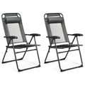 Giantex Set of 2 Patio Dining Chairs, Folding Lounge Chairs with 7 Level Adjustable Backrest, Headrest, 300 Lbs Capacity, Outdoo