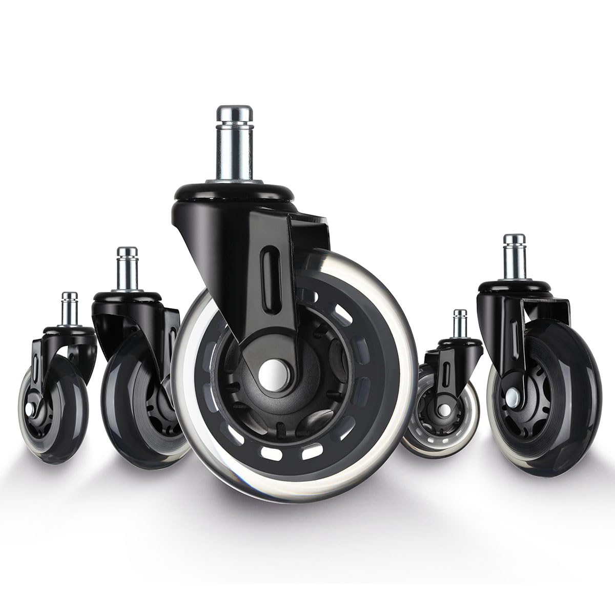 Office Chair Wheels -2' Caster Wheels Office Chair Wheel Replacement - Set Of 5, Heavy-Duty Chair Casters Suitable For Hardwood