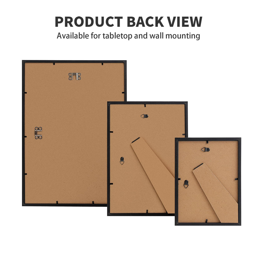 Lyyyxgyp 6X8 Black Wood Picture Frame 2 Pack 15.2X20.3Cm Solid Wooden Photo Frame With Plexiglass For Wall Hanging Or Tabletop D