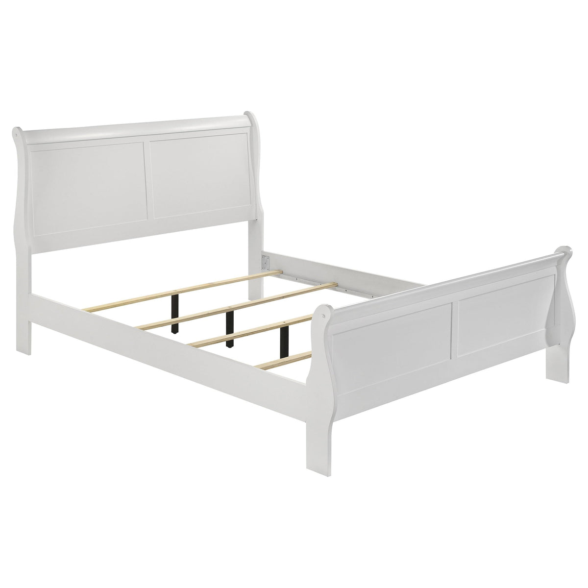 Coaster Home Furnishings Louis Philippe Traditional Wood Eastern King Size Sleigh Bed Frame 47-inch Headboard White 202441KE