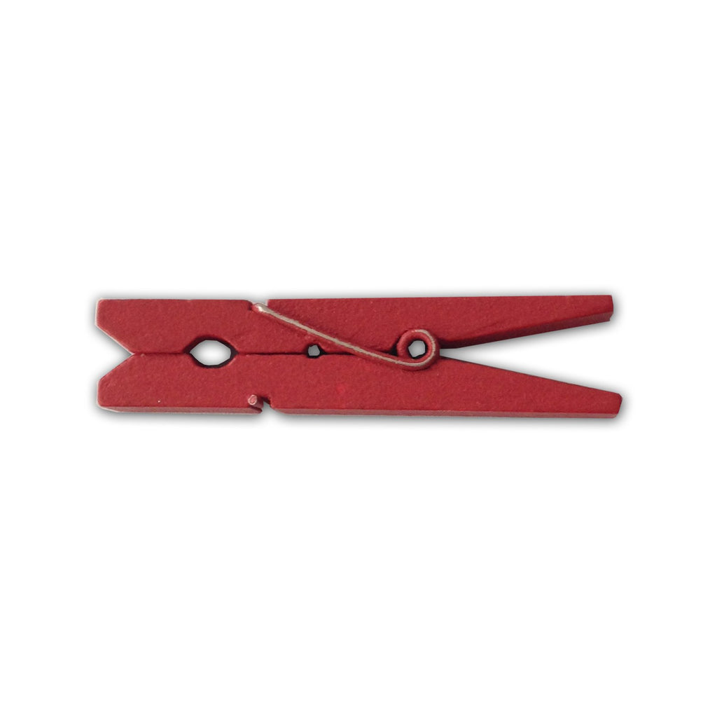 LWR CRAFTS Wooden Small Clothespins 1-7/8'' 4.8cm 50 Pieces Per Pack (Red)