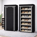 Portable Wardrobe Closet Organiser, Navy Blue, Fabric Storage With 6 Shelves, Freestanding Clothes Storage,Classic Style (Black)