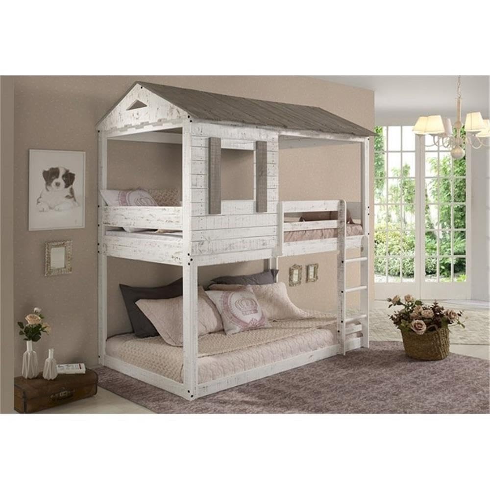 Acme Furniture Darlene Farmhouse Wood Twin Over Twin Bunk Bed - Thumbnail 3