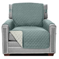 Sofa Shield Patented Chair Slipcover, Reversible Tear Resistant Soft Quilted Microfiber, 23” Seat Width, Durable Furniture Stain Protector With Straps, Washable Cover For Dogs, Kids, Seafoam Cream