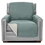 Sofa Shield Patented Chair Slipcover, Reversible Tear Resistant Soft Quilted Microfiber, 23” Seat Width, Durable Furniture Stain Protector With Straps, Washable Cover For Dogs, Kids, Seafoam Cream
