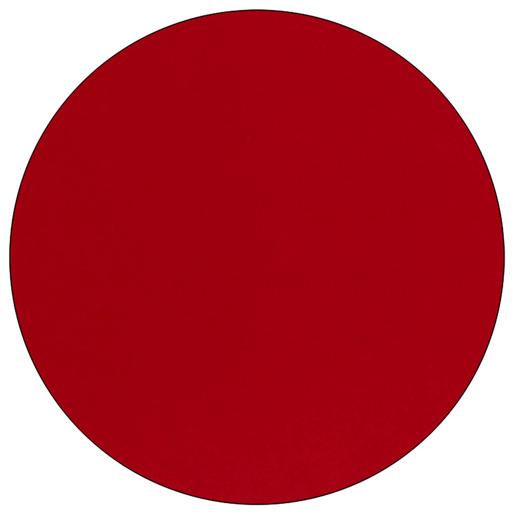 Flash Furniture Wren 42'' Round Red Thermal Laminate Activity Table - Height Adjustable Short Legs