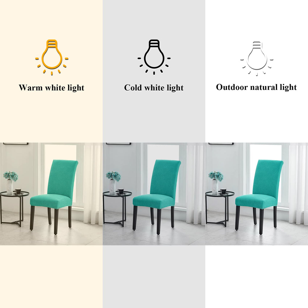 Joccun Chair Covers For Dining Room Set Of 2,Water Repellent Dining Chair Slipcovers Stretch Dining Room Chair Covers Seat Protector,Washable Parsons Chair Cover For Home,Hotel(Turquoise,2 Pack)