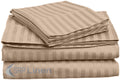 600 Thread Count Deep Pocket Mattress 11 Inches Rv Camper Short Queen Size 100% Egyptian Cotton Hot Taupe Striped 4-Piece Soft S