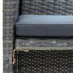 vidaXL Patio Sofa - 2-Seater, Outdoor Furniture with Cushions, Weather-Resistant & Lightweight, Durable Poly Rattan, Gray