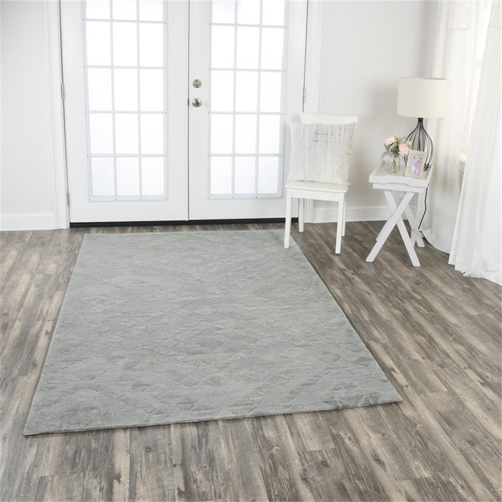 Rizzy Home Alora Decor Emerson 8' X 10' Diamond Grey/Gray/Rust/Blue Hand-Tufted Area Rug