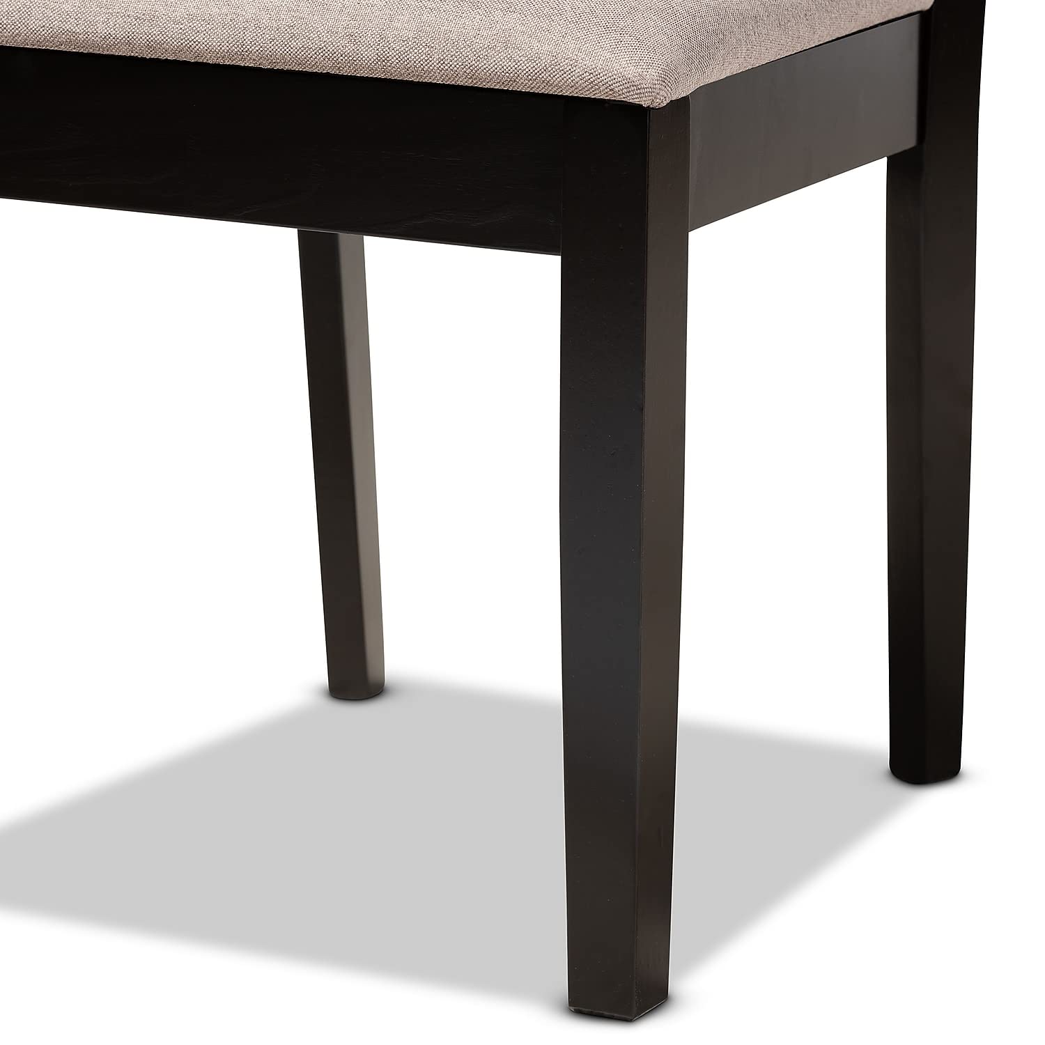 Baxton Studio Jackson Modern and Contemporary Sand Fabric Upholstered and Espresso Brown Finished Wood 4-Piece Dining Chair Set