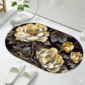 SPJ ENTERPRISE 3D Floral Bath Mat, Quick Dry Absorbent Silicone Floor Mat, Anti Skid Doormat for Bathroom, Home, Office, Living 