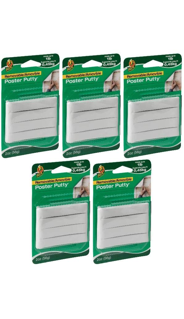 Duck Brand Reusable And Removable Poster Putty For Mounting, 2 Oz, White (1436912)- .5 Pack Of 2 Oz.