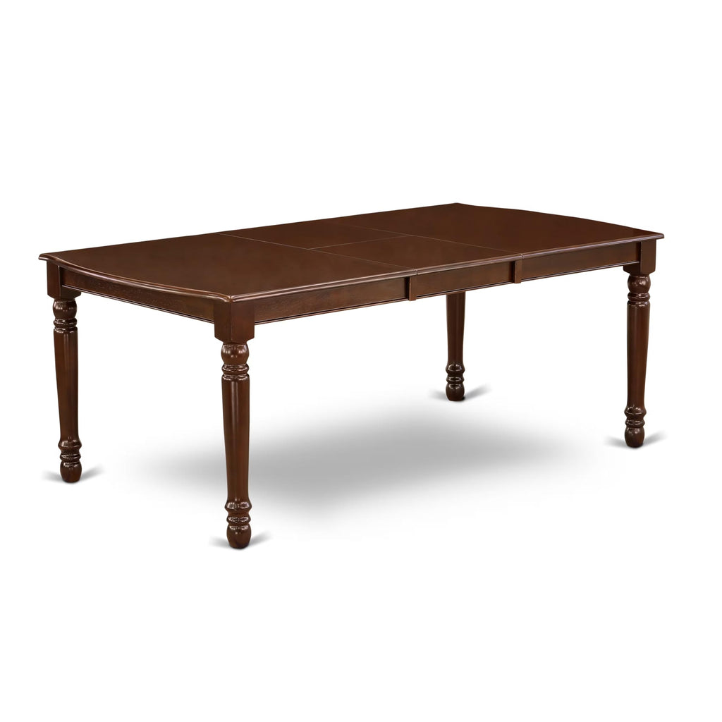 East West Furniture Doml5-Mah-Lc 5 Piece Dining Room Furniture Set Includes A Rectangle Kitchen Table With Butterfly Leaf And 4 Faux Leather Upholstered Chairs, 42X78 Inch, Mahogany