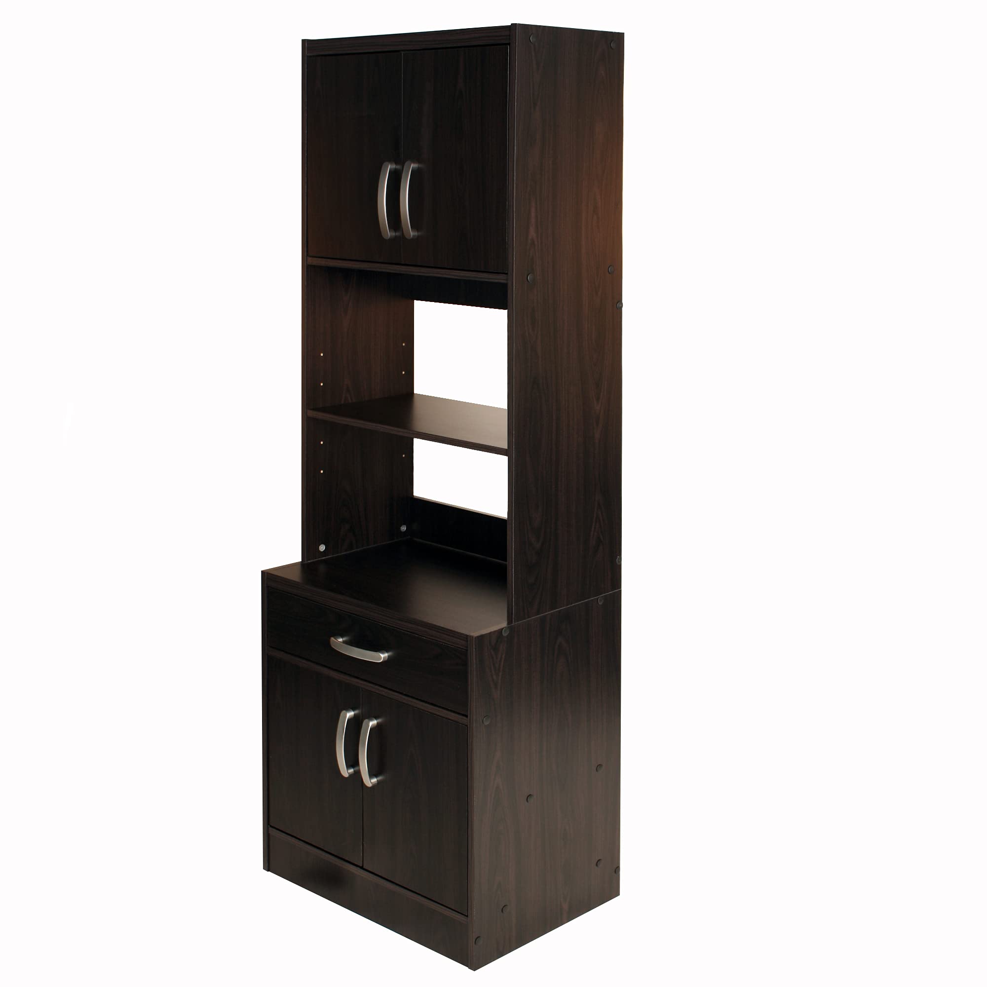 Woodpeckers Furniture And Mattress Shelby Tall Wooden Kitchen Pantry (Tobacco)