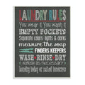 Stupell Home D  cor Laundry Rules Typography Chalkboard Bathroom Wall Plaque, 10 x 0.5 x 15, Proudly Made in USA