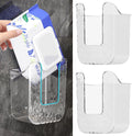 2pcs Kitchen Wipes Storage Box Dispenser,Acrylic Wall-Mounted Tissue Box Holder, Self-Adhesive Wipes Container,Flushable Wipe Co