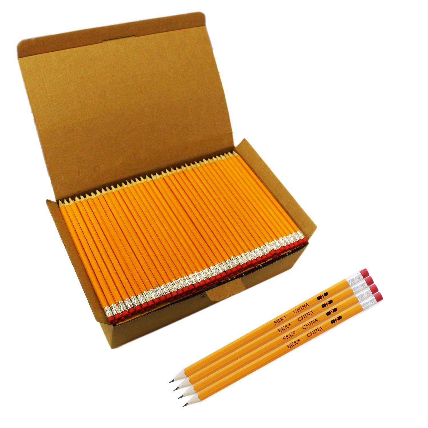 Skkstationery 360Pcs Pre-Sharpened Pencils With Eraser Top, No.2 Wood Pencils Bulk #2 Hb Pencils Yellow Hb Pencil For Kids Sketc